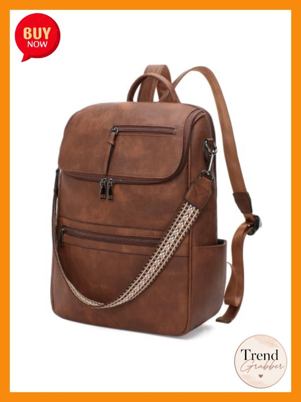 Faux Leather Laptop Backpack Purse Convertible Shoulder Bag for Women